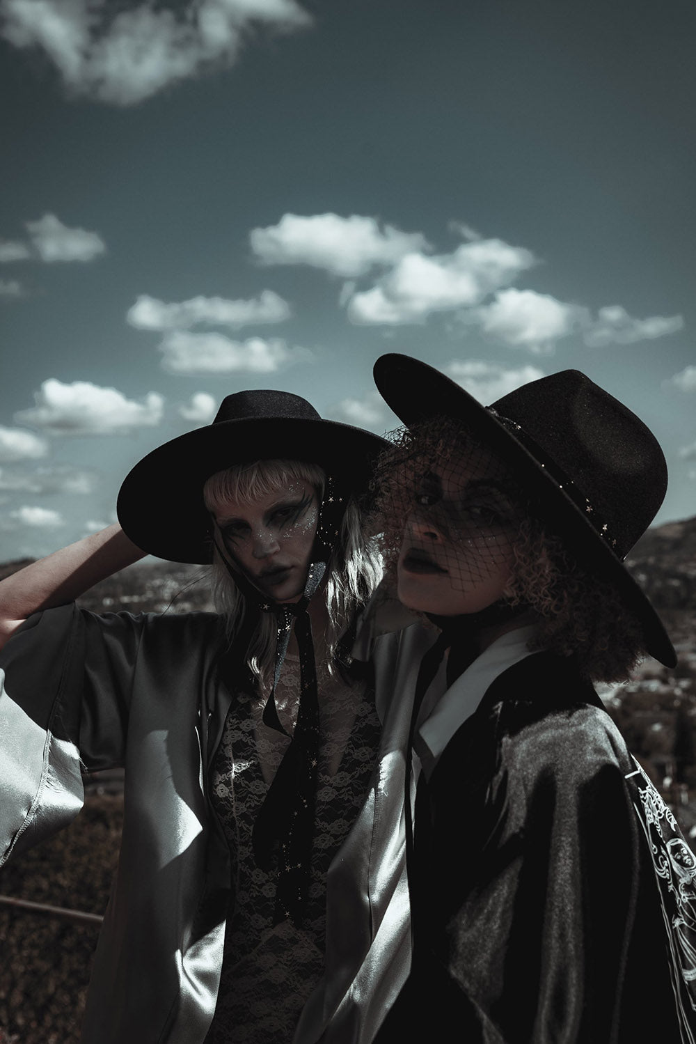Blue Stargazer Veiled Hat - hats & scarves & headwear - VampireFreaks - Lively Ghosts