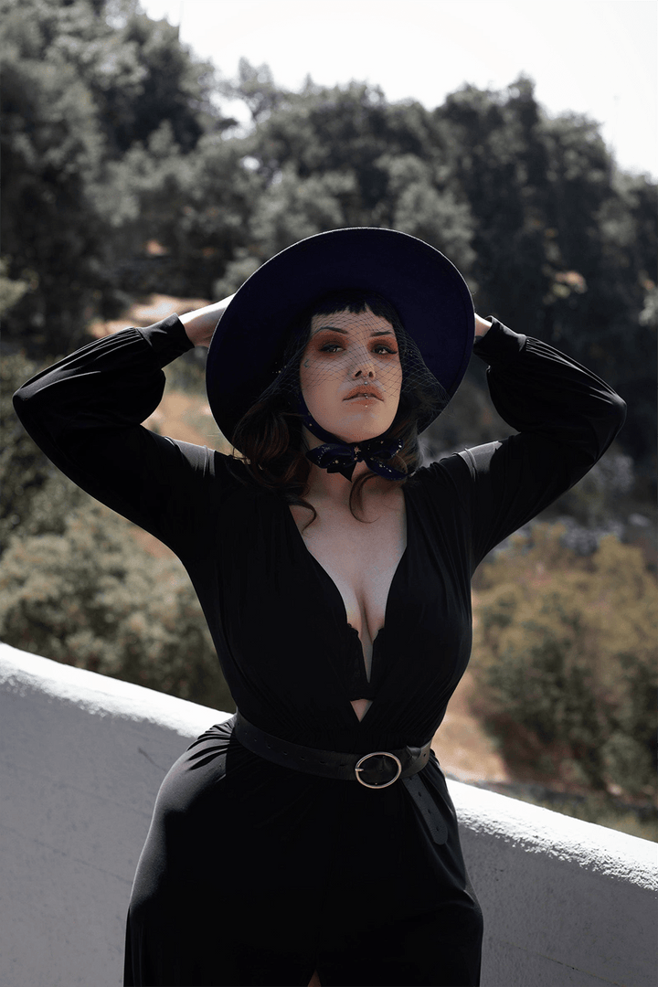 Blue Stargazer Veiled Hat - hats & scarves & headwear - VampireFreaks - Lively Ghosts