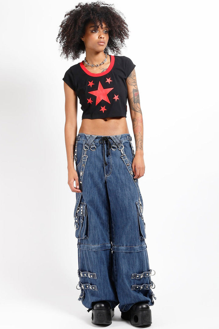 womens punk blue jeans