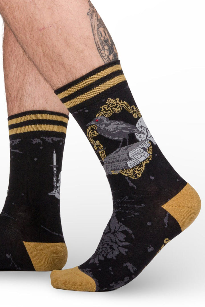 edgar allan poe raven socks