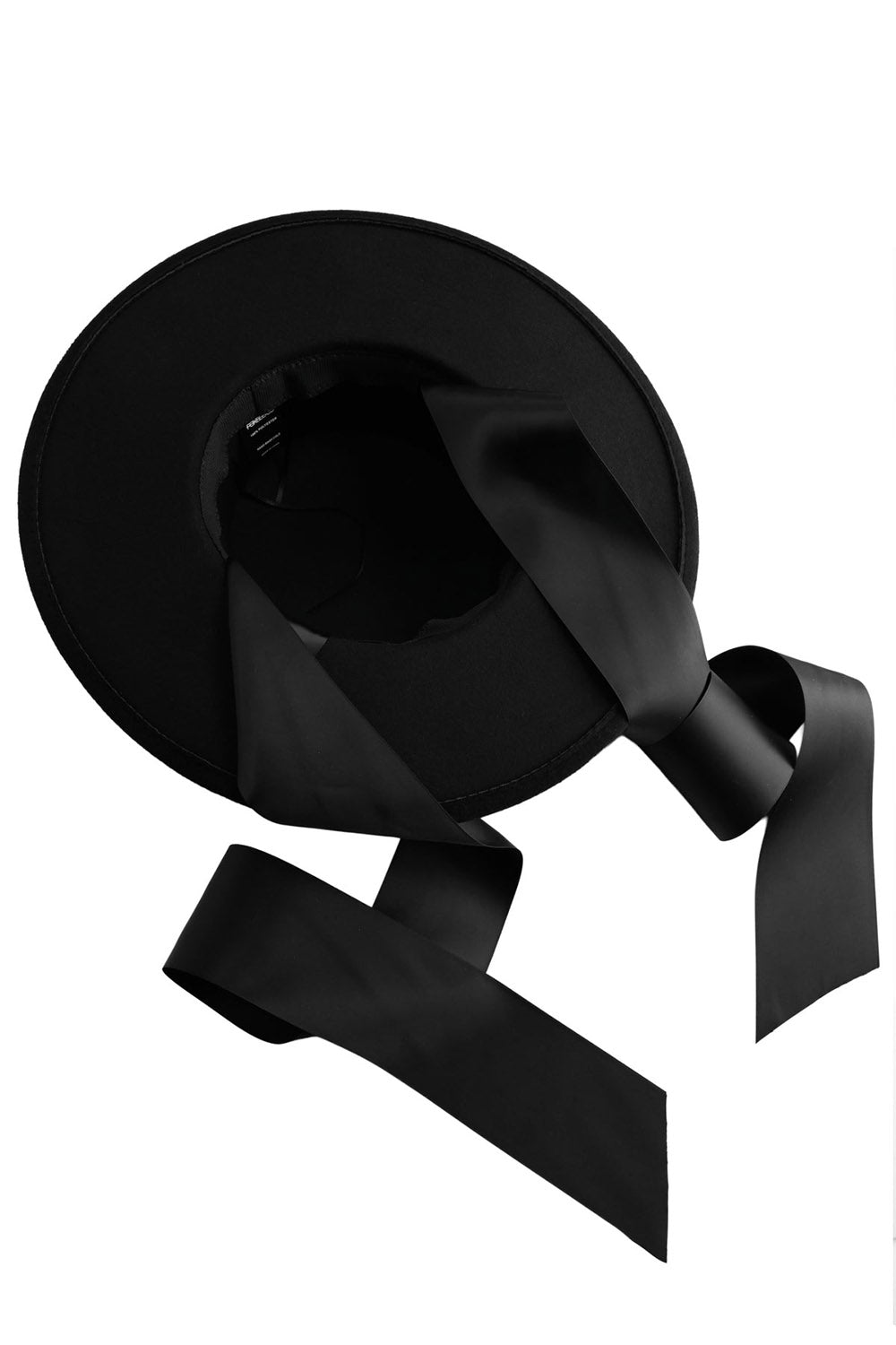 goth fedora hat with chin ribbon