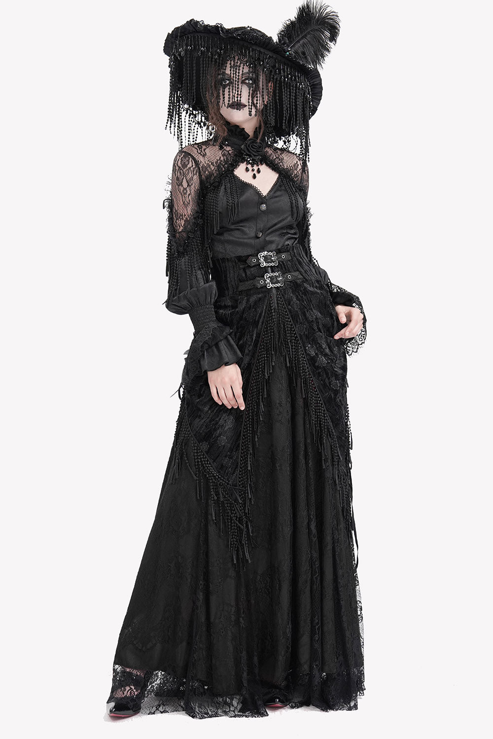 long lace gothic skirt