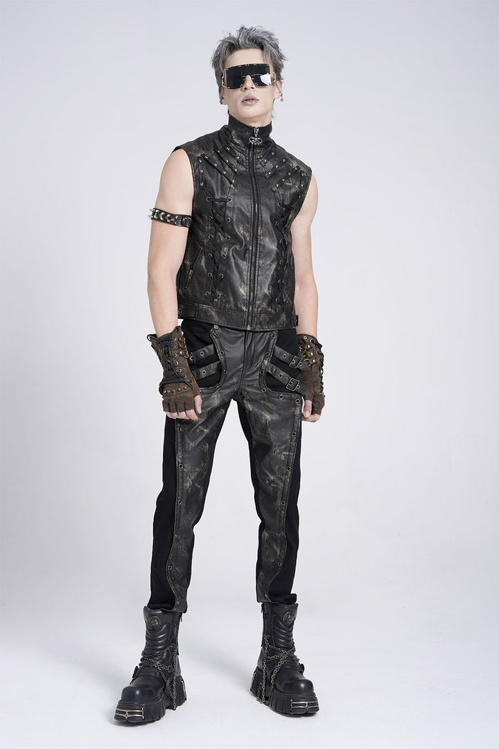 mens vegan leather grunge goth pants by devil fashion