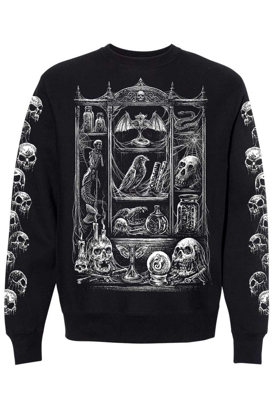 skull sleeve distressed sweatshirt