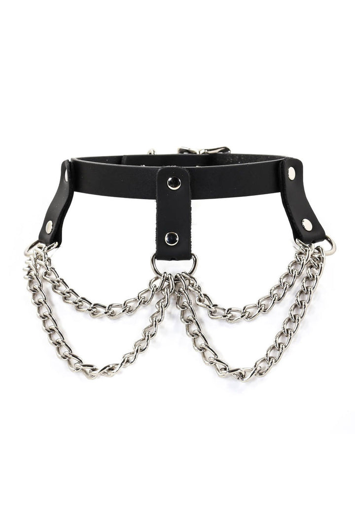 caged harness gothic chain choker