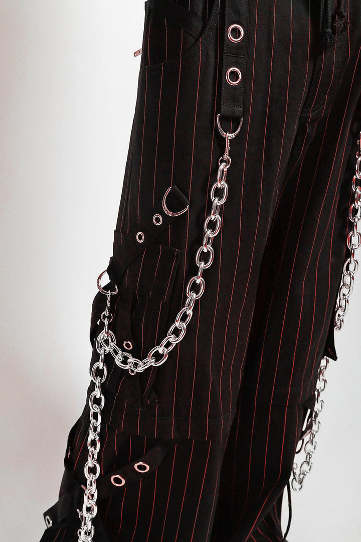 punk chain strap pants