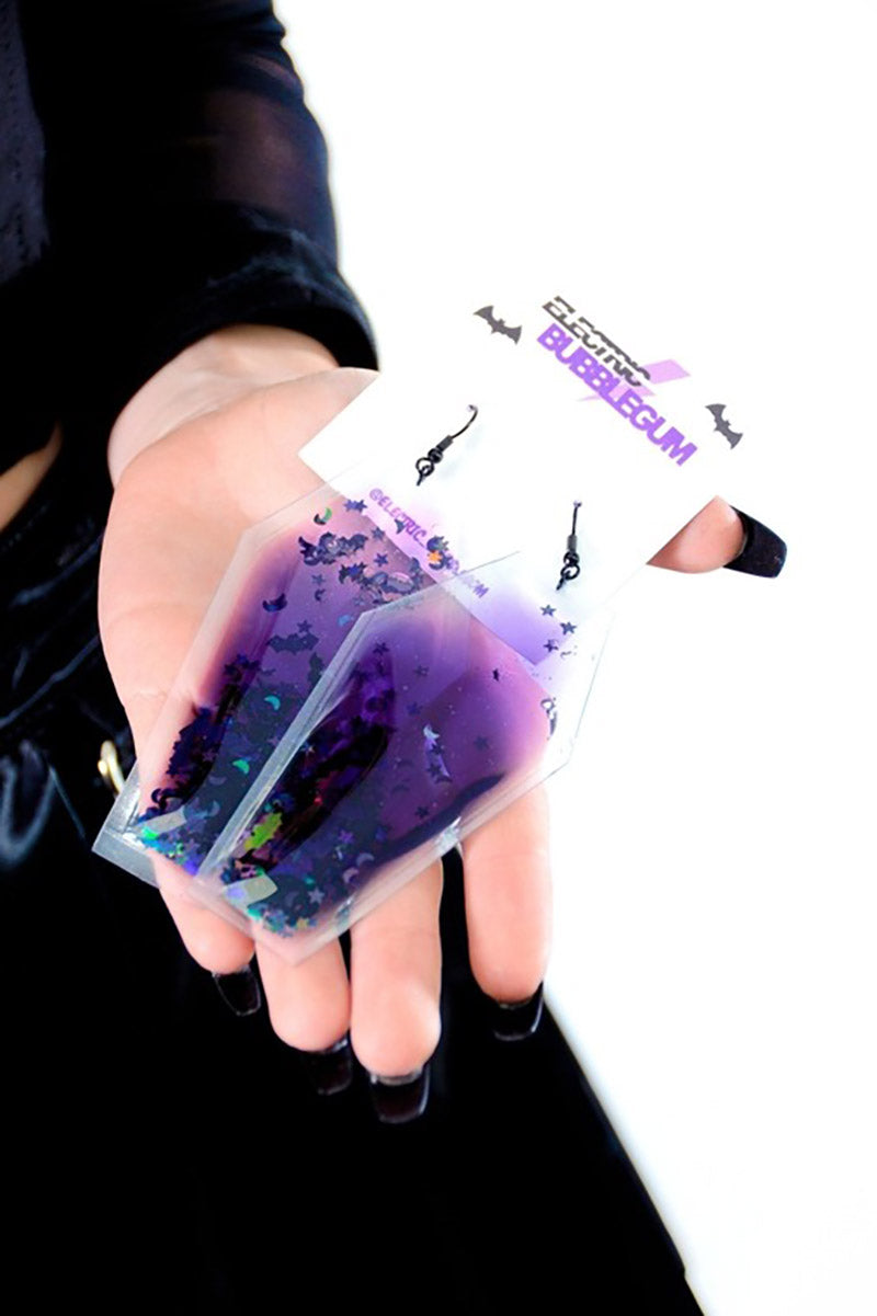 Liquid Glitter Coffin Earrings - Spell On You