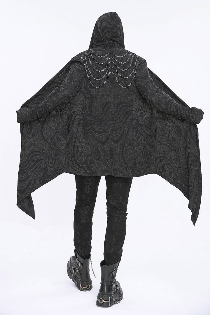 Chained Corrosion Hooded Cardigan - mens outerwear - VampireFreaks - Devil Fashion