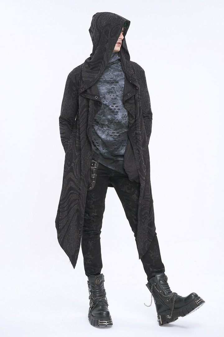 Chained Corrosion Hooded Cardigan - mens outerwear - VampireFreaks - Devil Fashion