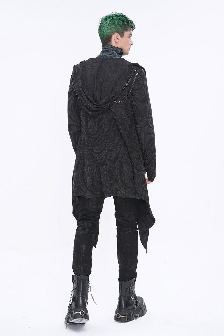 Chained Corrosion Hooded Cardigan - mens outerwear - VampireFreaks - Devil Fashion