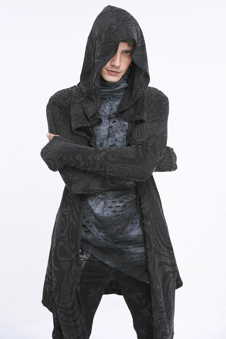 Chained Corrosion Hooded Cardigan - mens outerwear - VampireFreaks - Devil Fashion