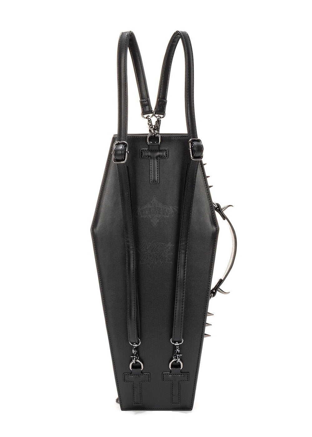 spooky black coffin backpack