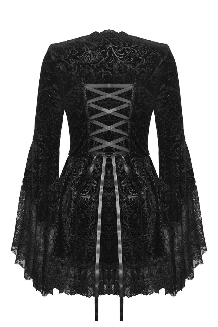 Coquette Flocked Vampire Velvet Dress - dresses - VampireFreaks - Dark In Love