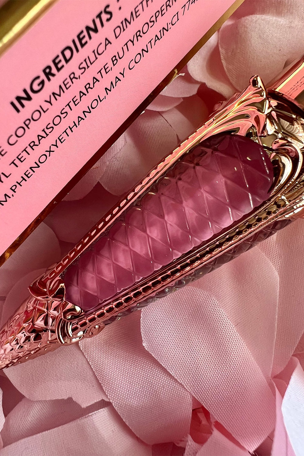 balletcore pastel pink lipgloss