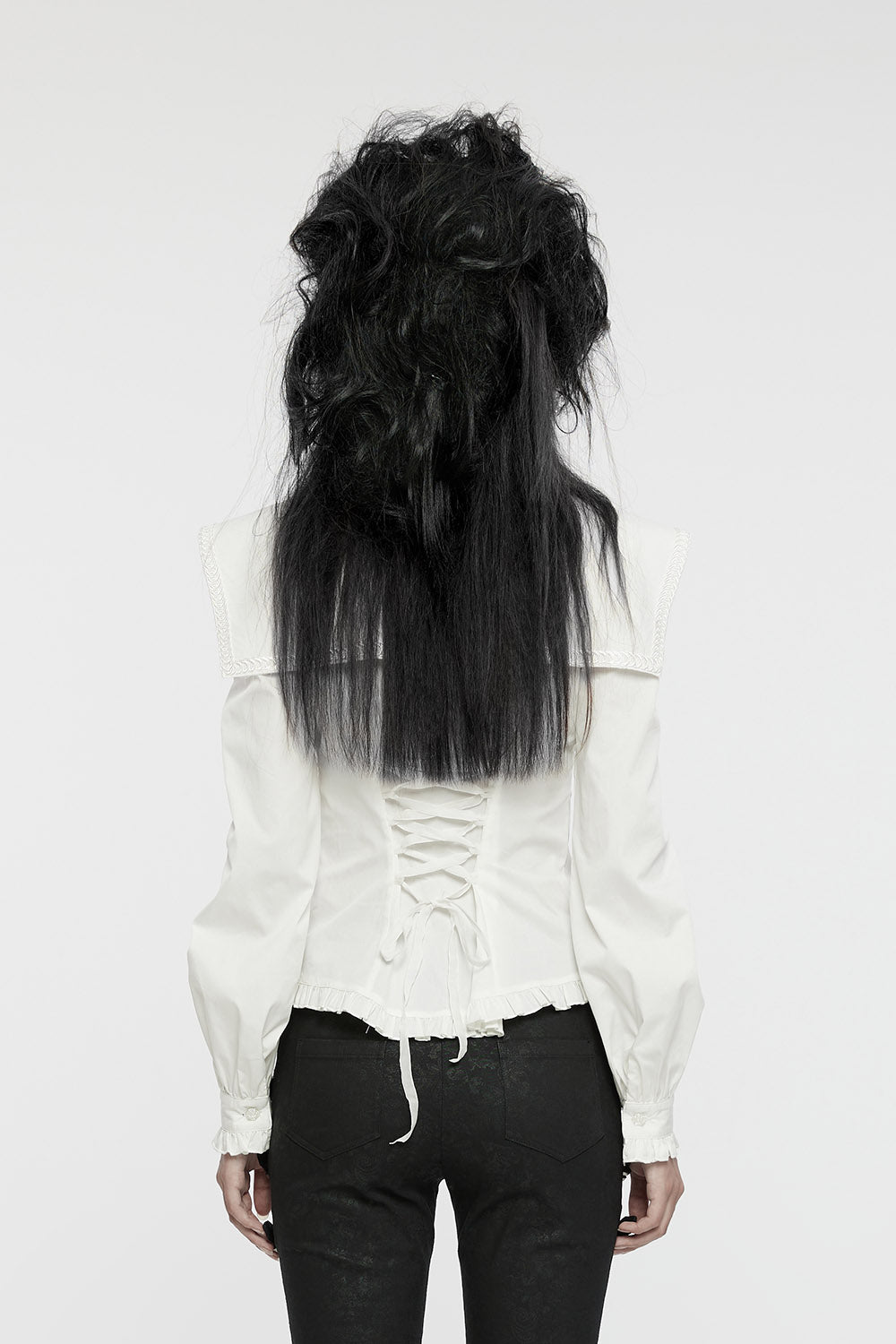 gothic corset lacing long sleeve shirt