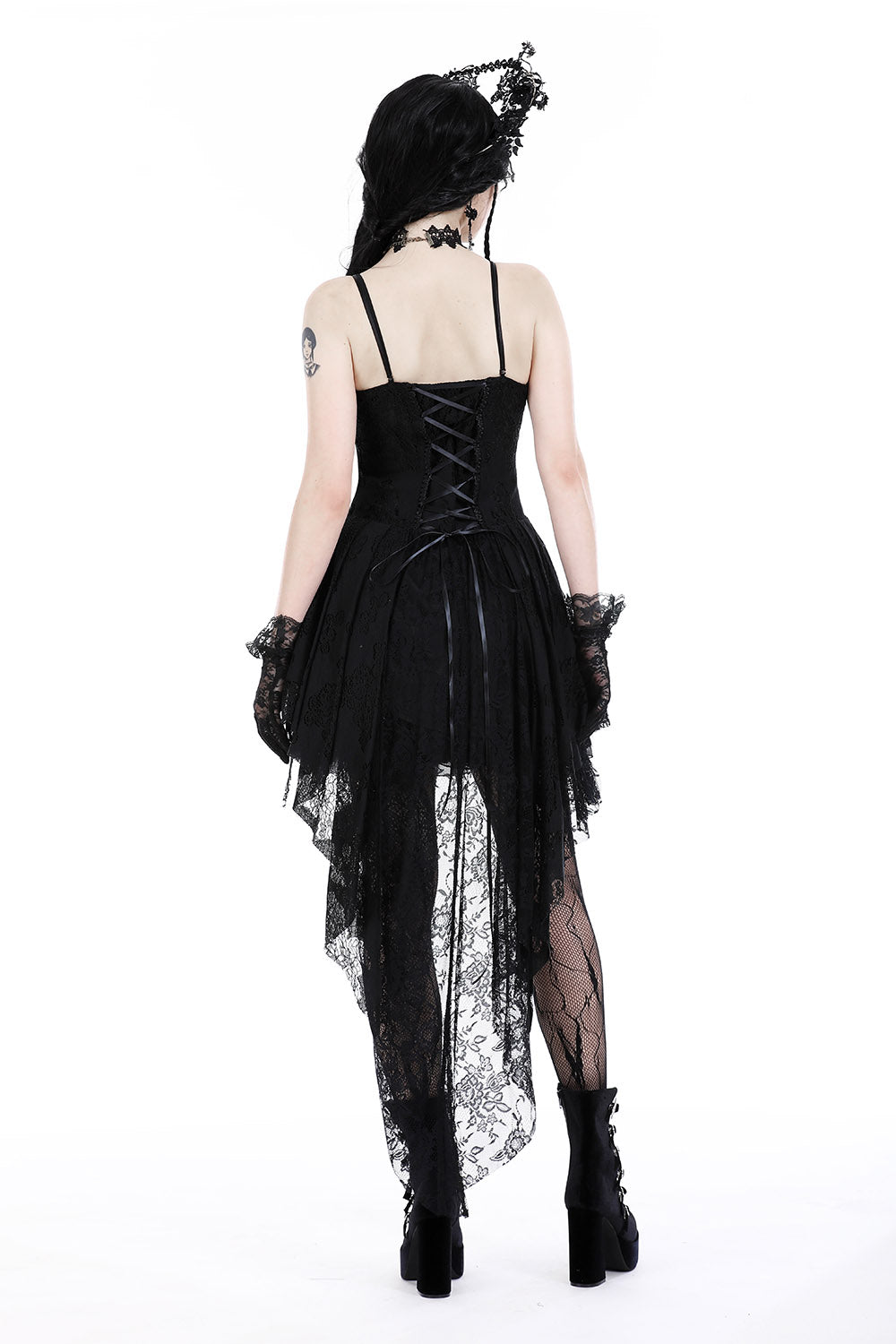 mini goth dress with back tail