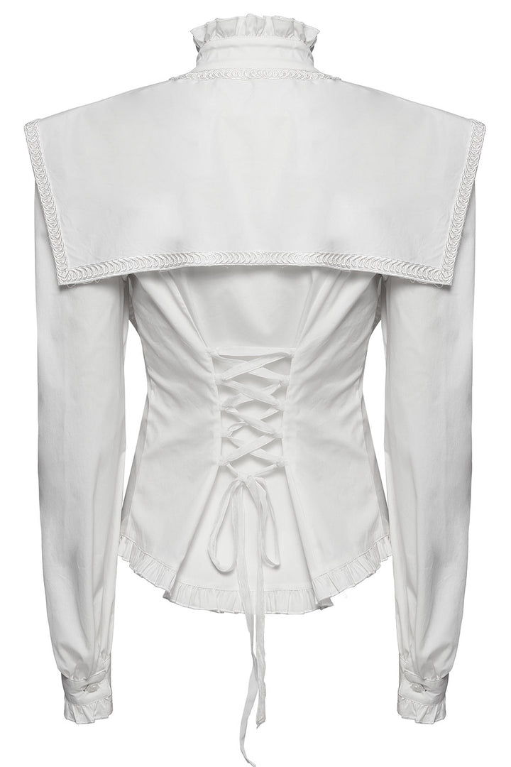 back lace-up gothic buttoned shirt