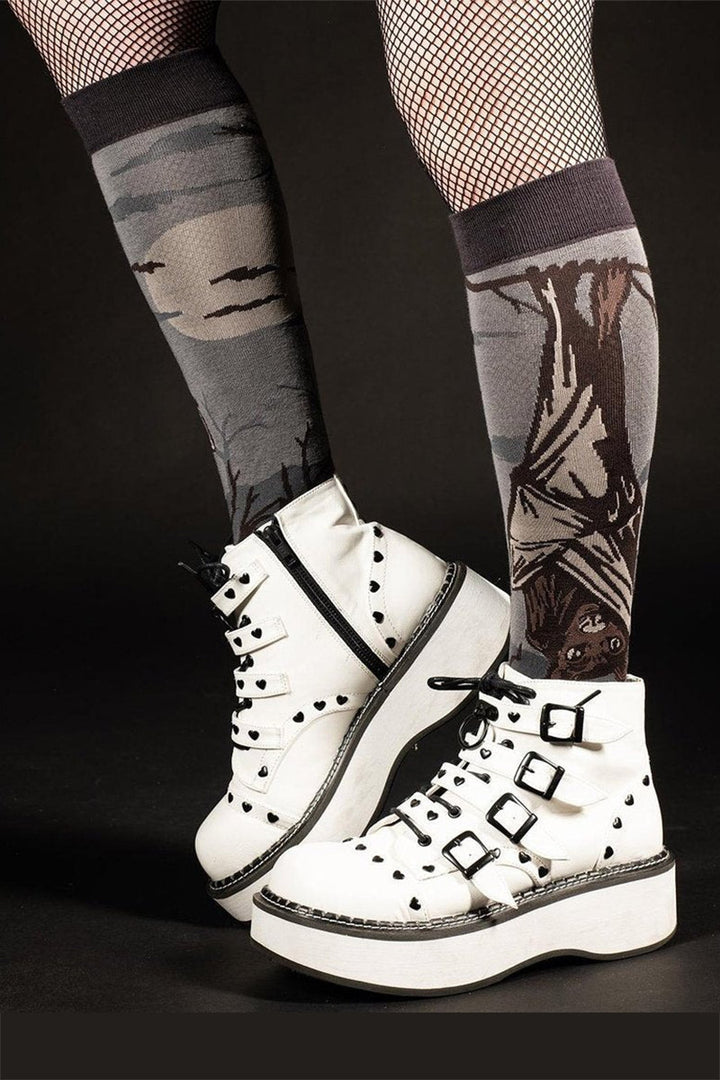 novelty halloween knee-high bat socks