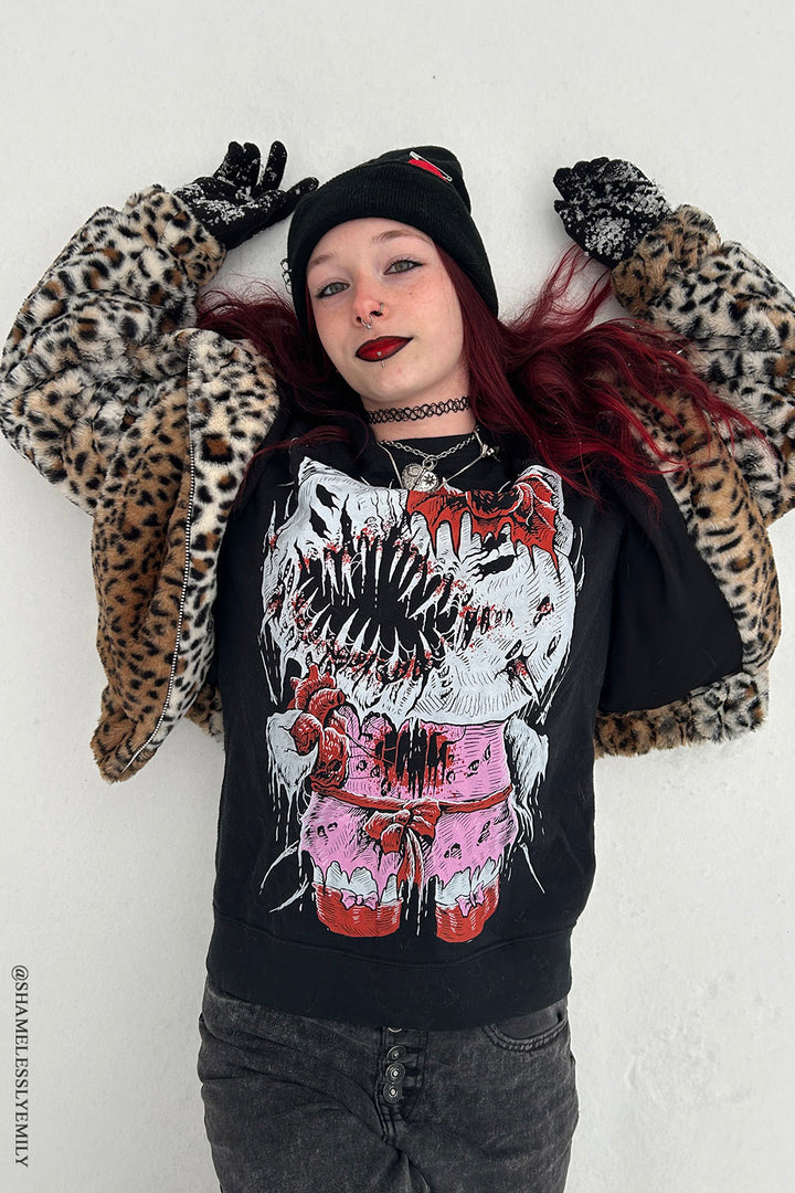 gothic cat hoodie for women