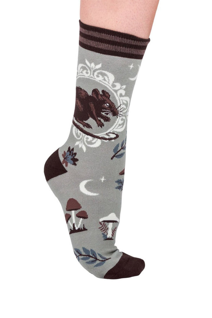 mushroom forest witch rat socks