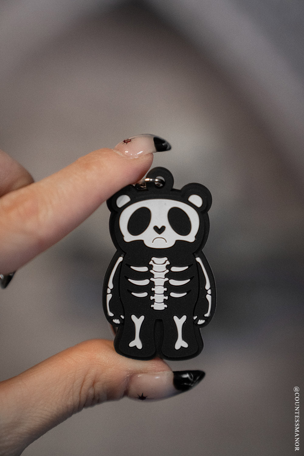 emo skeleton bear keyring keychain