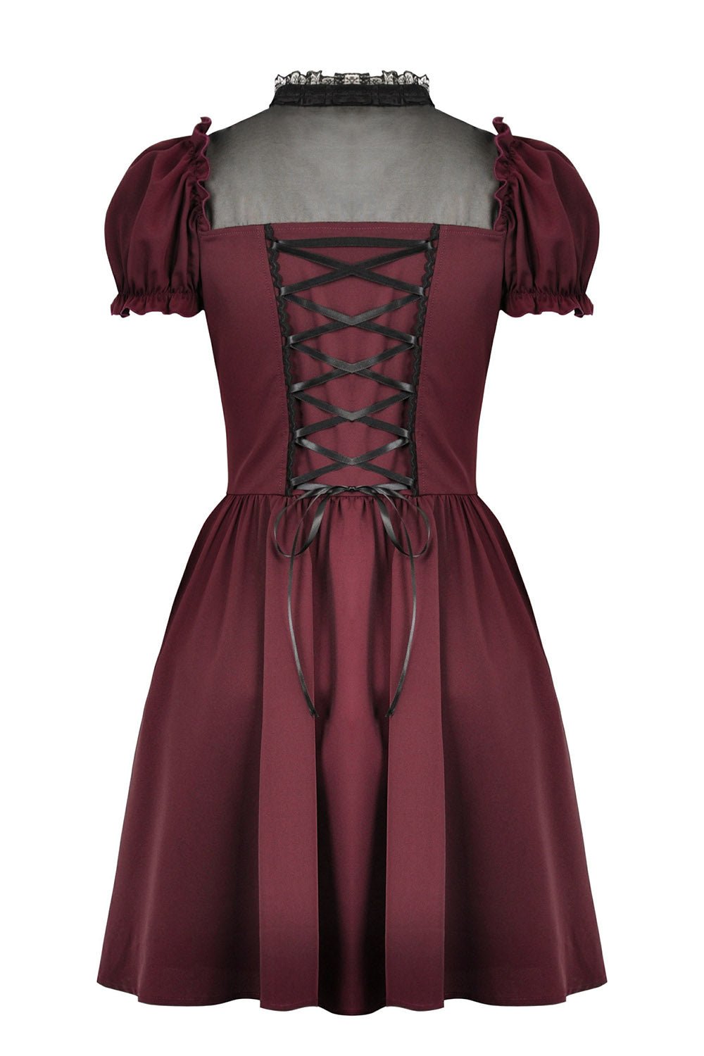 Crimson Blood Puffed Sleeve Dress - dresses - VampireFreaks - Dark In Love