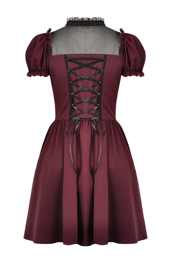 Crimson Blood Puffed Sleeve Dress - dresses - VampireFreaks - Dark In Love