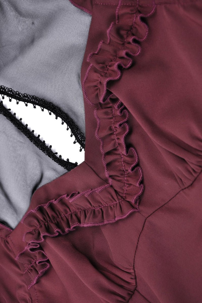 Crimson Blood Puffed Sleeve Dress - dresses - VampireFreaks - Dark In Love