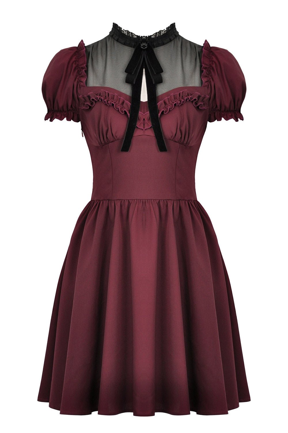 Crimson Blood Puffed Sleeve Dress - dresses - VampireFreaks - Dark In Love
