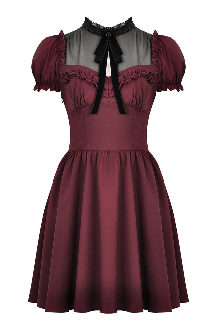Crimson Blood Puffed Sleeve Dress - dresses - VampireFreaks - Dark In Love