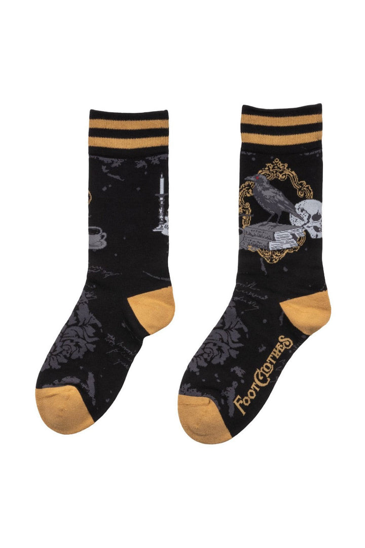 gothic crow knitted socks by footclothes