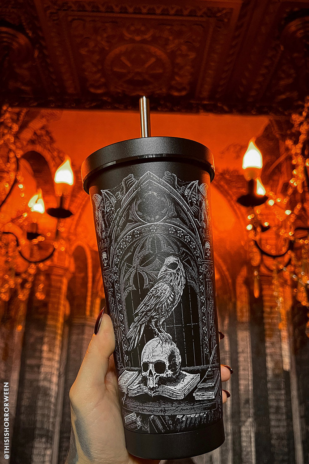 Nevermore Raven Beer Can Glass, Iced Coffee Glass, Iced Coffee Cup