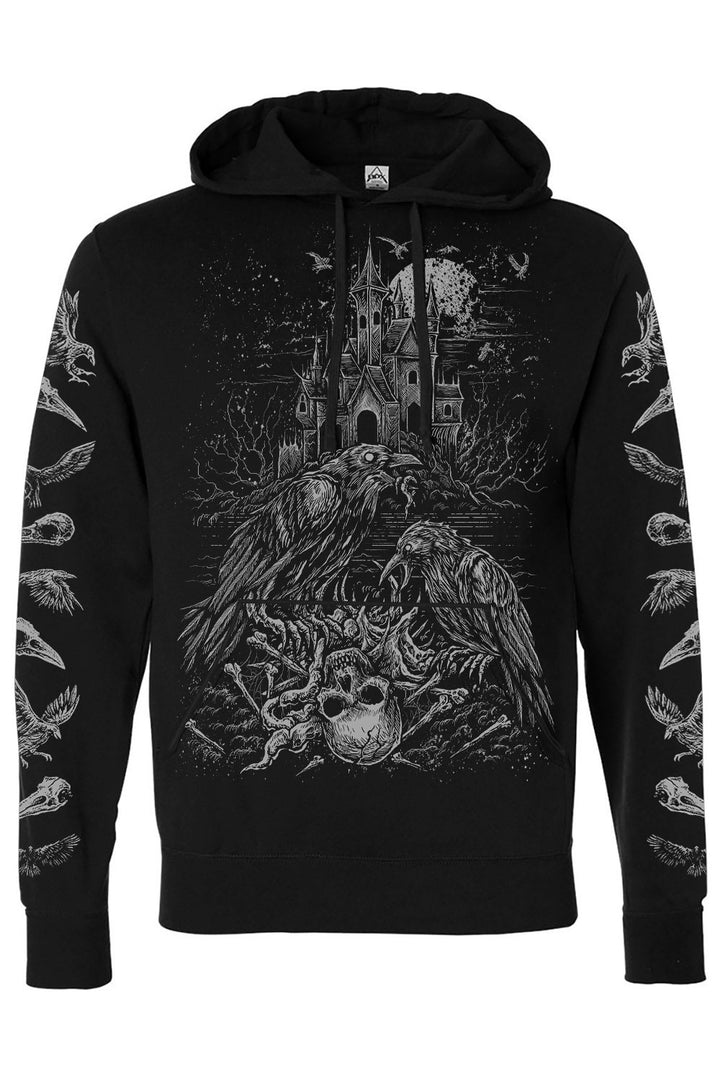 gothic crow pullover hoodie
