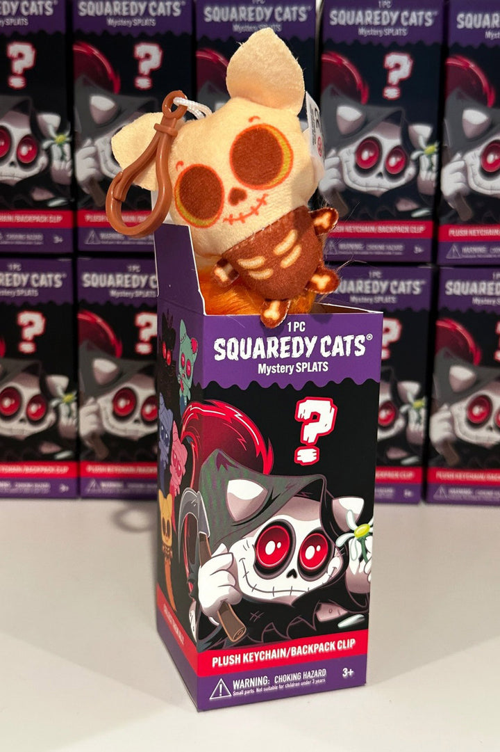 spooky skeleton cat plushie keychain