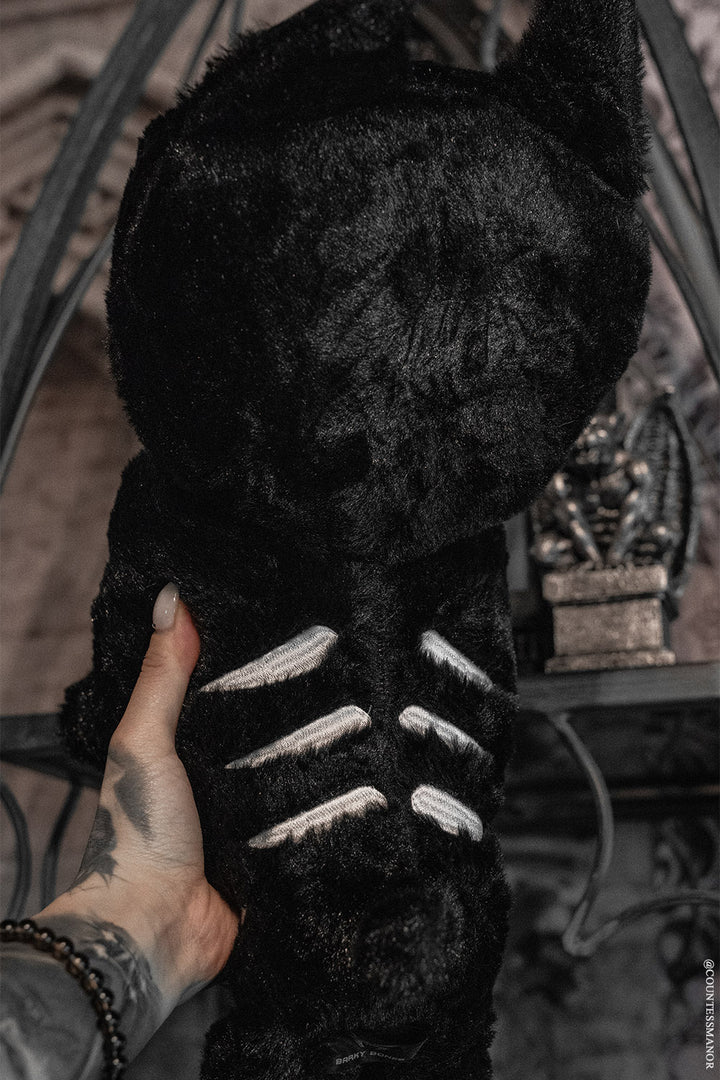spooky black dog dog plush toy