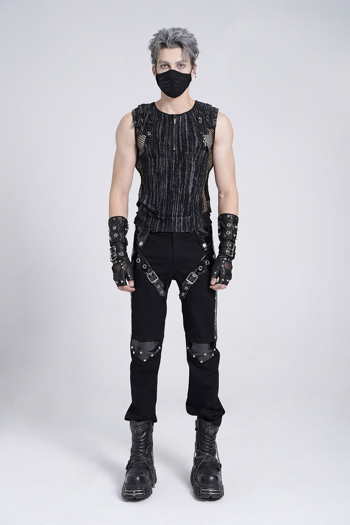 mens gothic fishnet tank top