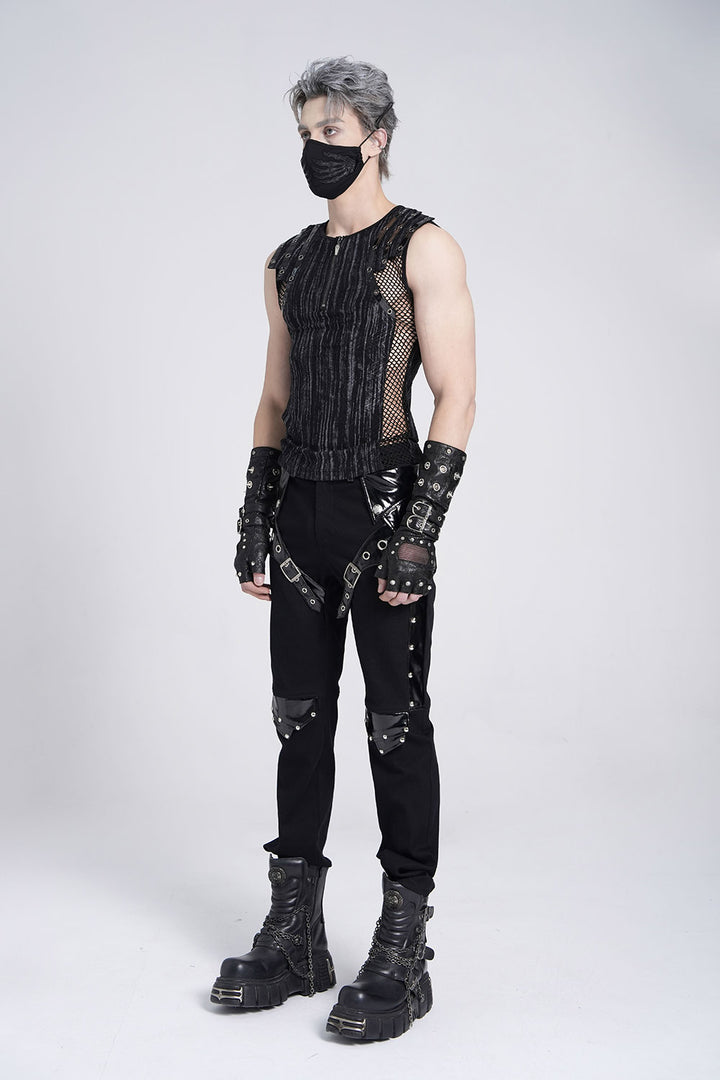 mens gothic apocalyptic distressed tank top