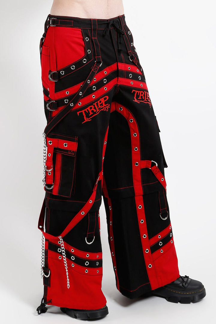 baggy skull patch pants