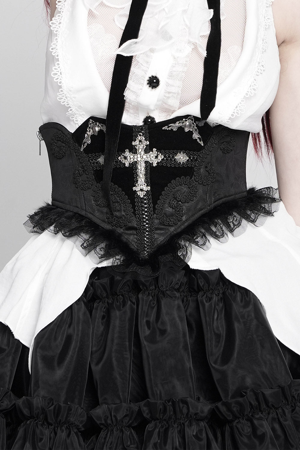 Embroidered Rosary Damask Corset – VampireFreaks