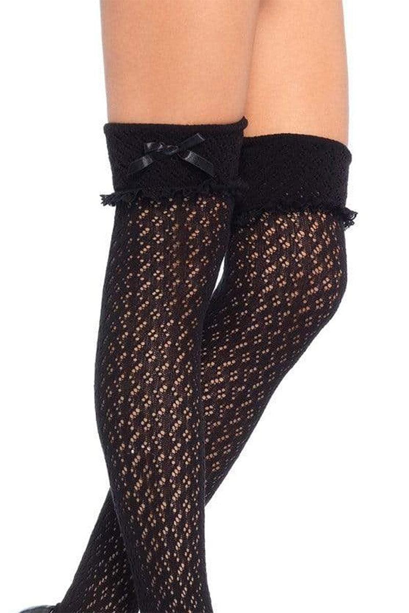 Dark Cottagecore Crochet Thigh Highs - socks & stockings - VampireFreaks - Leg Avenue