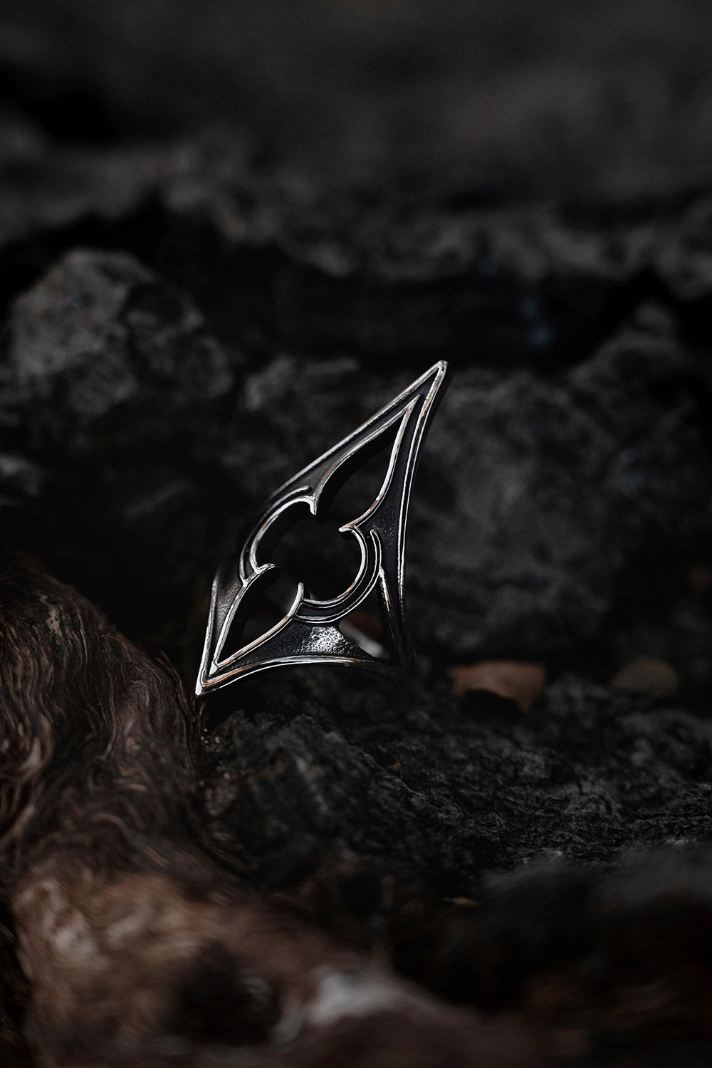 stainless steel goth ring by lively ghosts