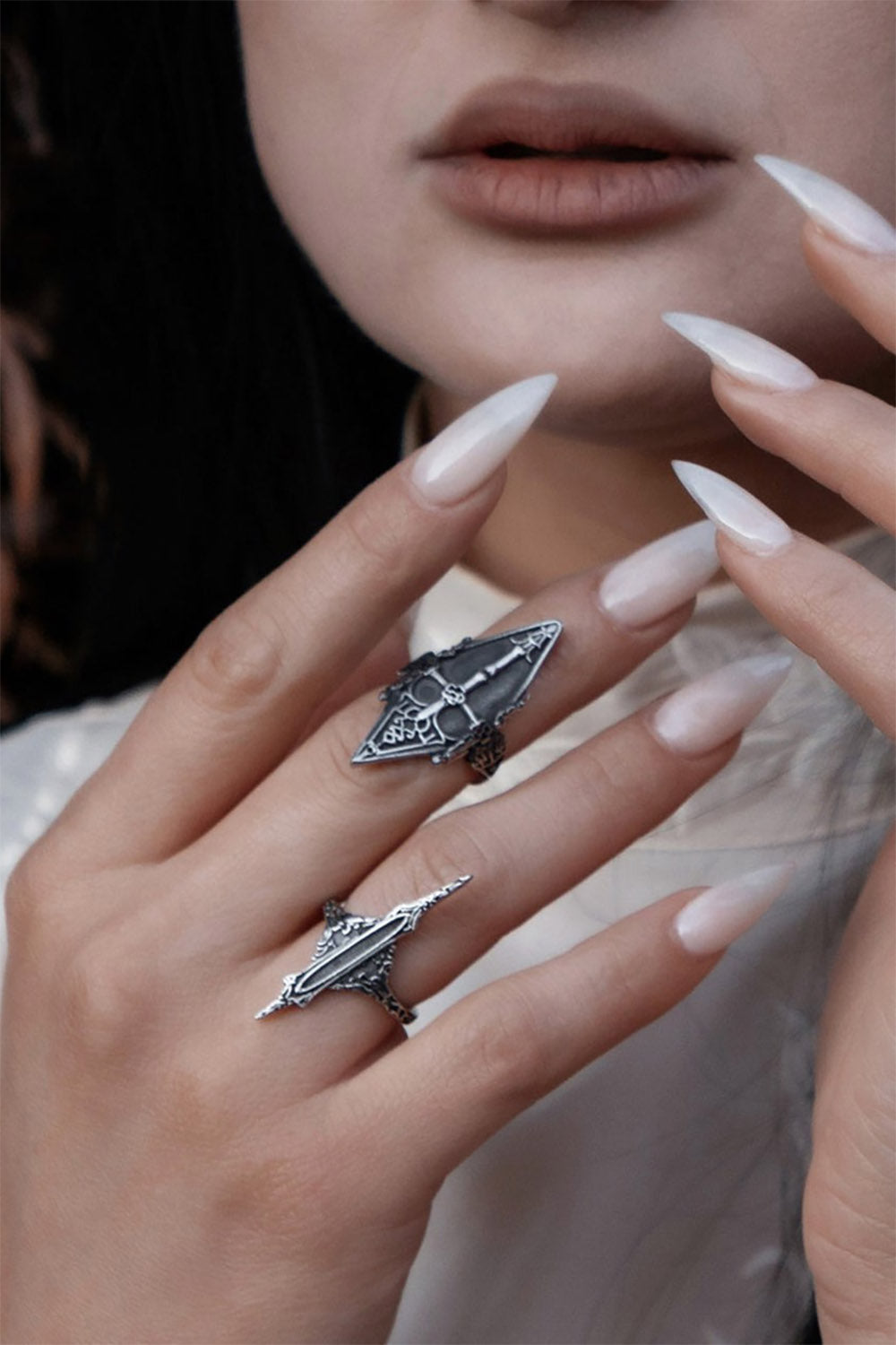 elegant goth rings by lively ghosts