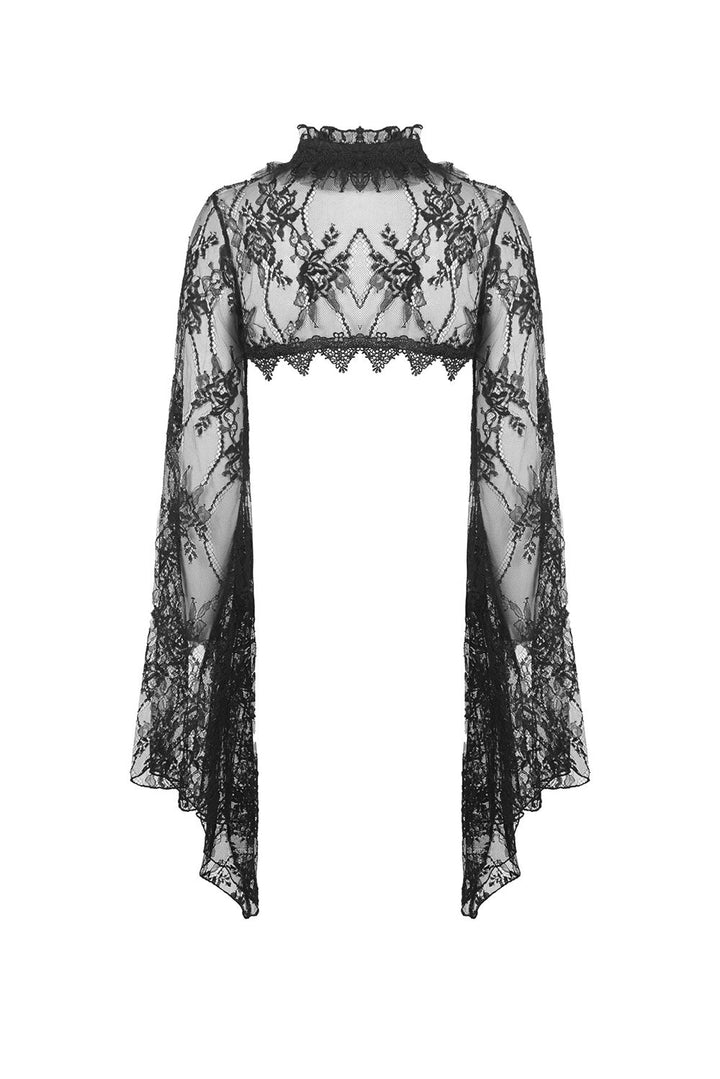 Dark Herbalist Floral Lace Shrug - womens outerwear - VampireFreaks - Dark In Love