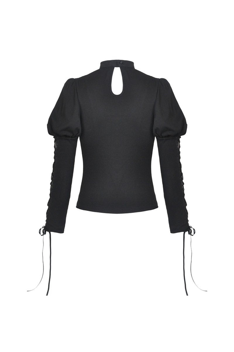 Dead Roses Goth Puffed Sleeve Top - womens tops - VampireFreaks - Dark In Love