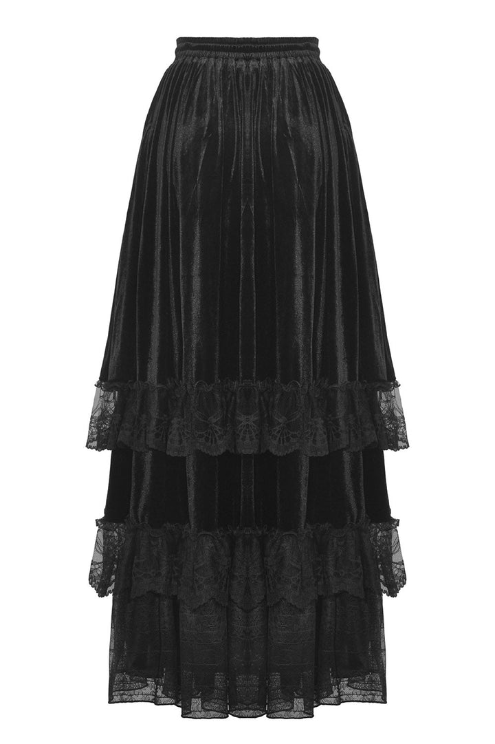 Draped Velvet Haute Goth Maxi Skirt - skirts - VampireFreaks - Dark In Love