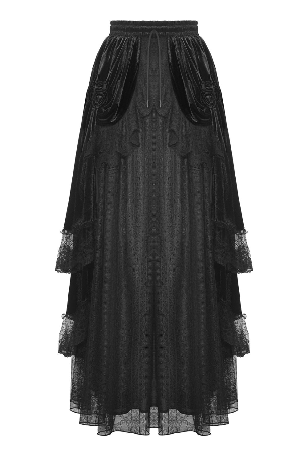 Draped Velvet Haute Goth Maxi Skirt - skirts - VampireFreaks - Dark In Love