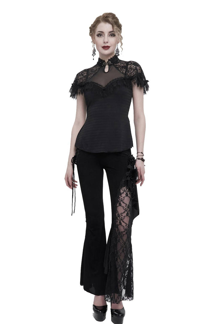 womens black mesh sweetheart neckline top