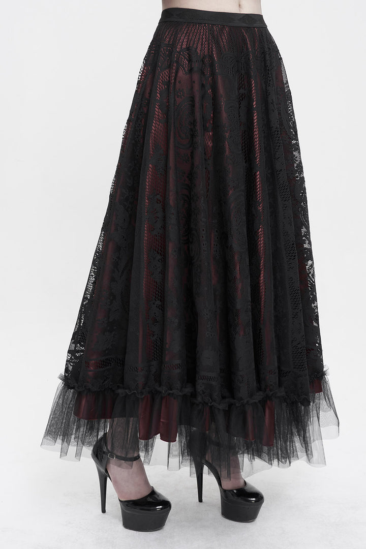 high-waisted lace skirt