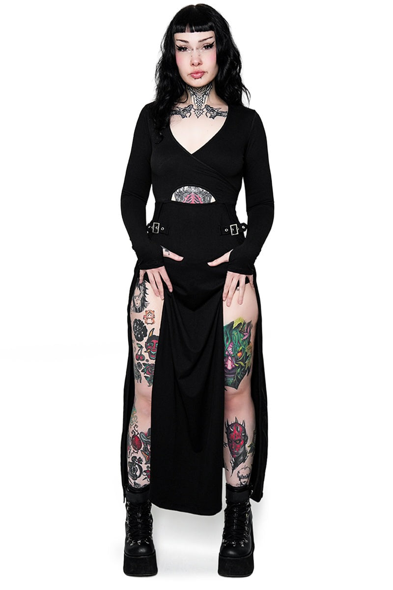 long gothic cut out gown