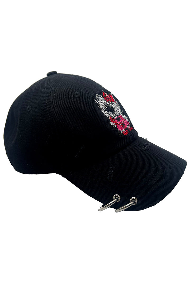 embroidered pastel goth baseball cap